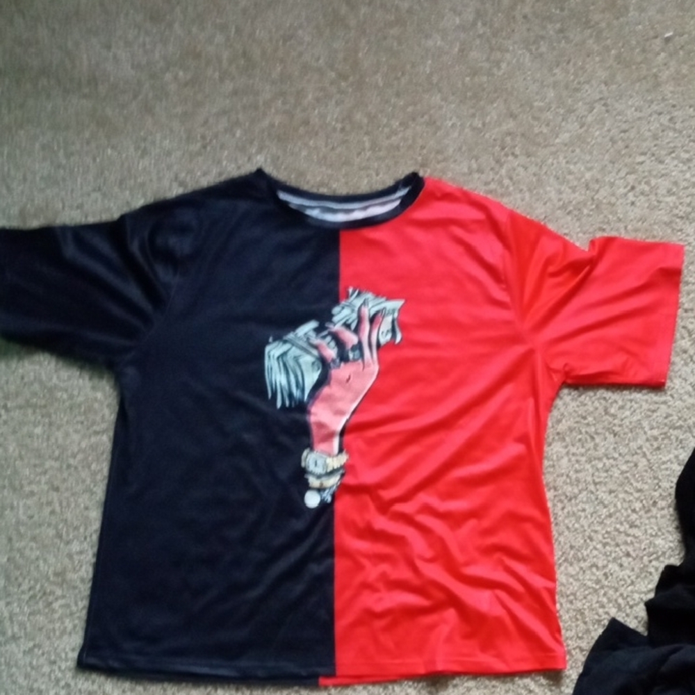 Black and Red Kids Graphic T-Shirt